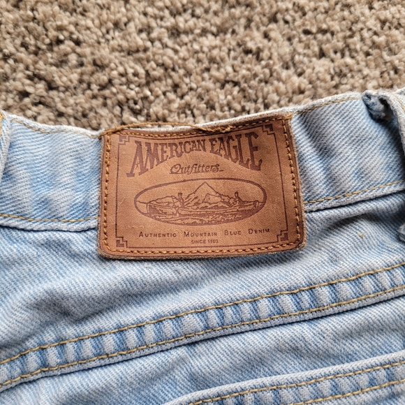 American Eagle Authentic Mountain Blue Denim Womens Jeans 7/8 Vintage Pleated - Picture 7 of 11